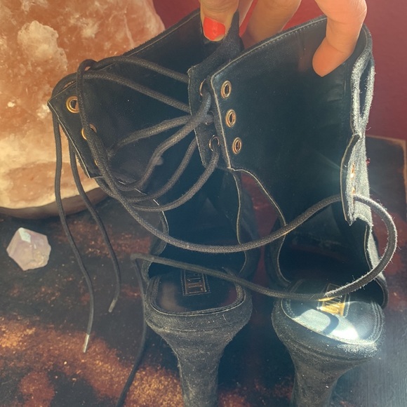 Liliana platform wedge suede heels preowned 7.5 - Picture 7 of 7